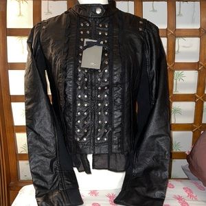 NWT Ryn Black Pleather Studded Jacket